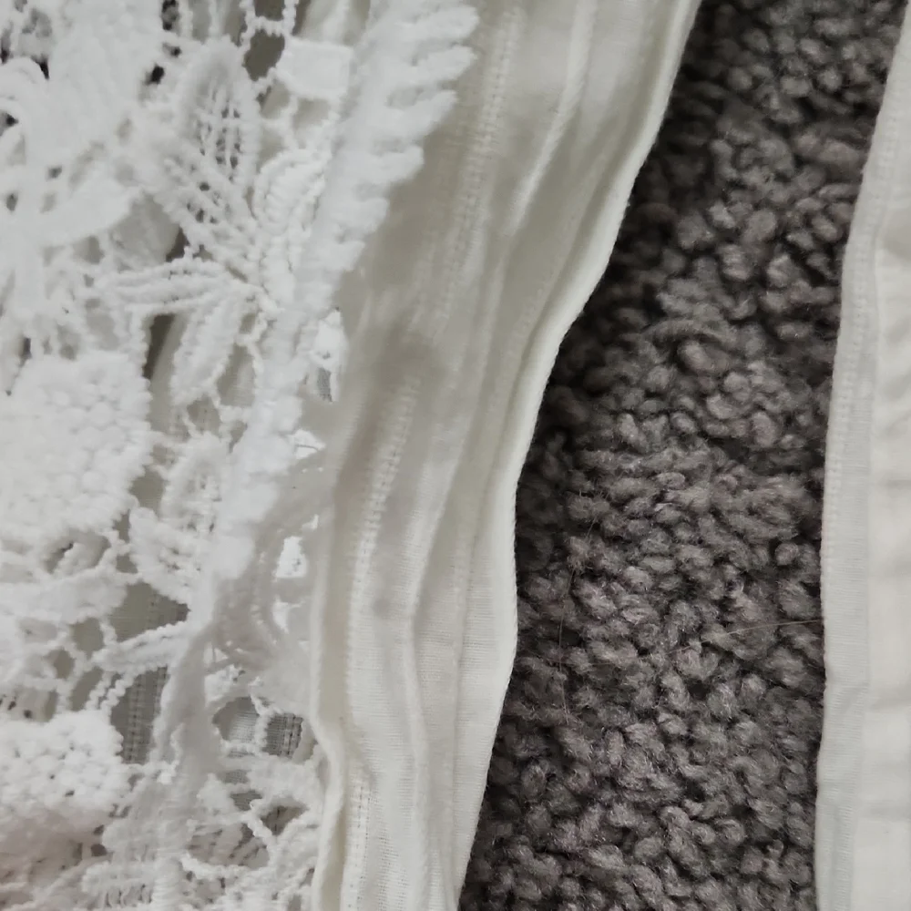 White Lace Button-Up Blouse | Size M - Picture 7 of 7